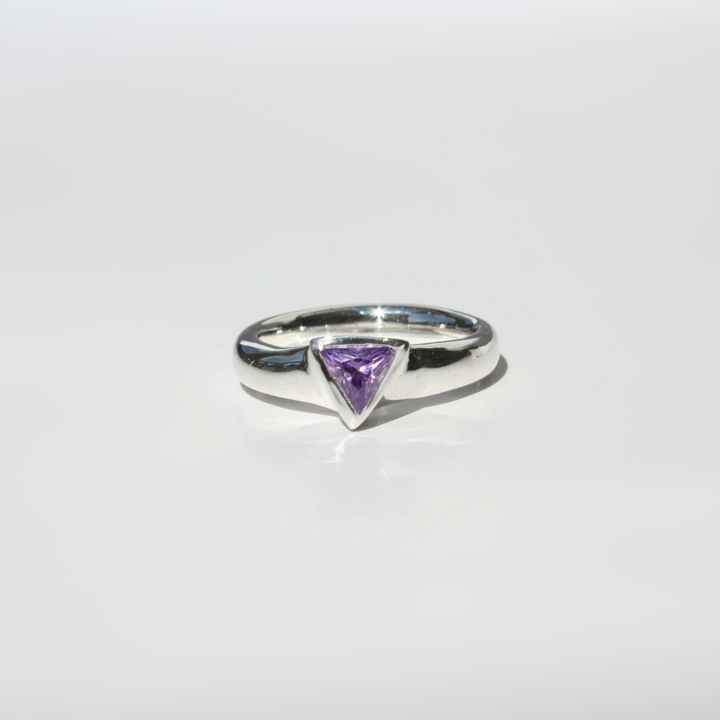 Purple Triangle Gemstone Ring