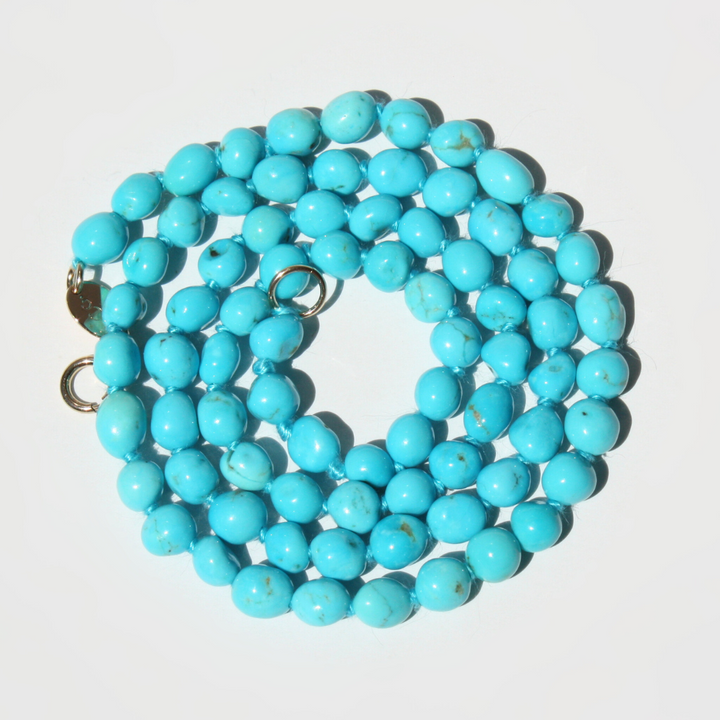 Turquoise Birthstone Necklace in 14k Gold