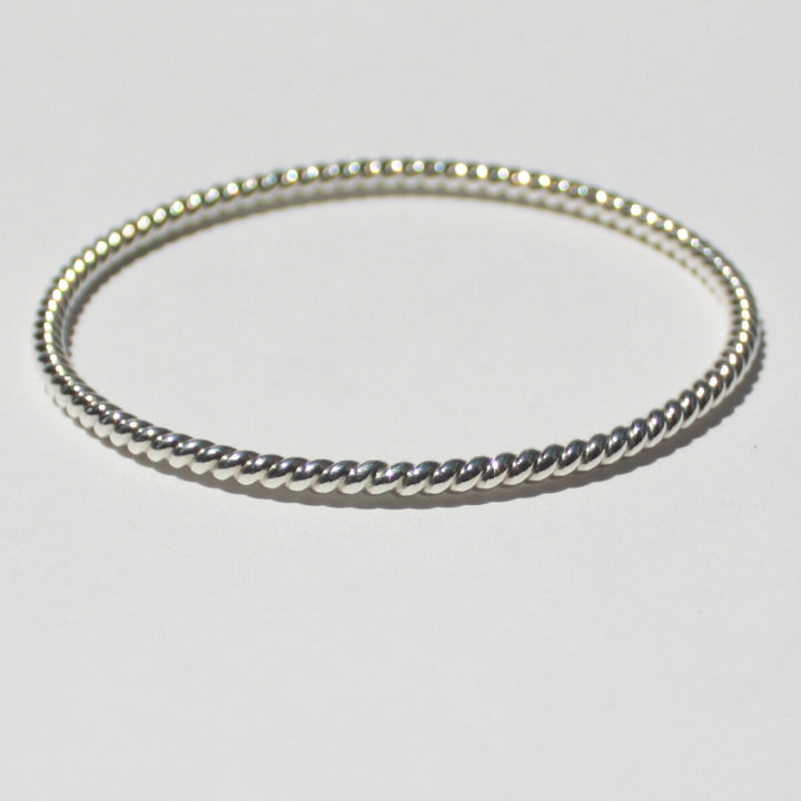 Twist Bangle Bracelet Silver