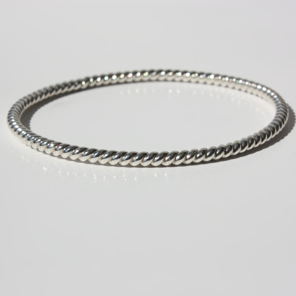 Twist Bangle Bracelet Silver