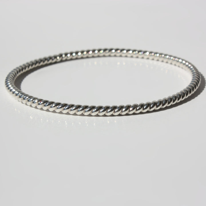 Twist Bangle Bracelet Silver