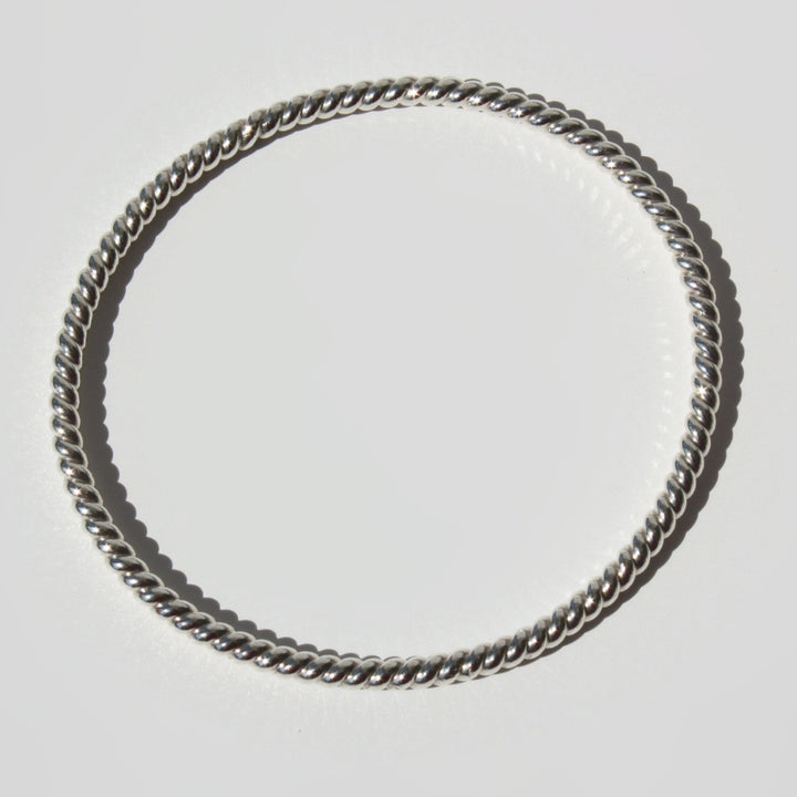 Twist Bangle Bracelet Silver