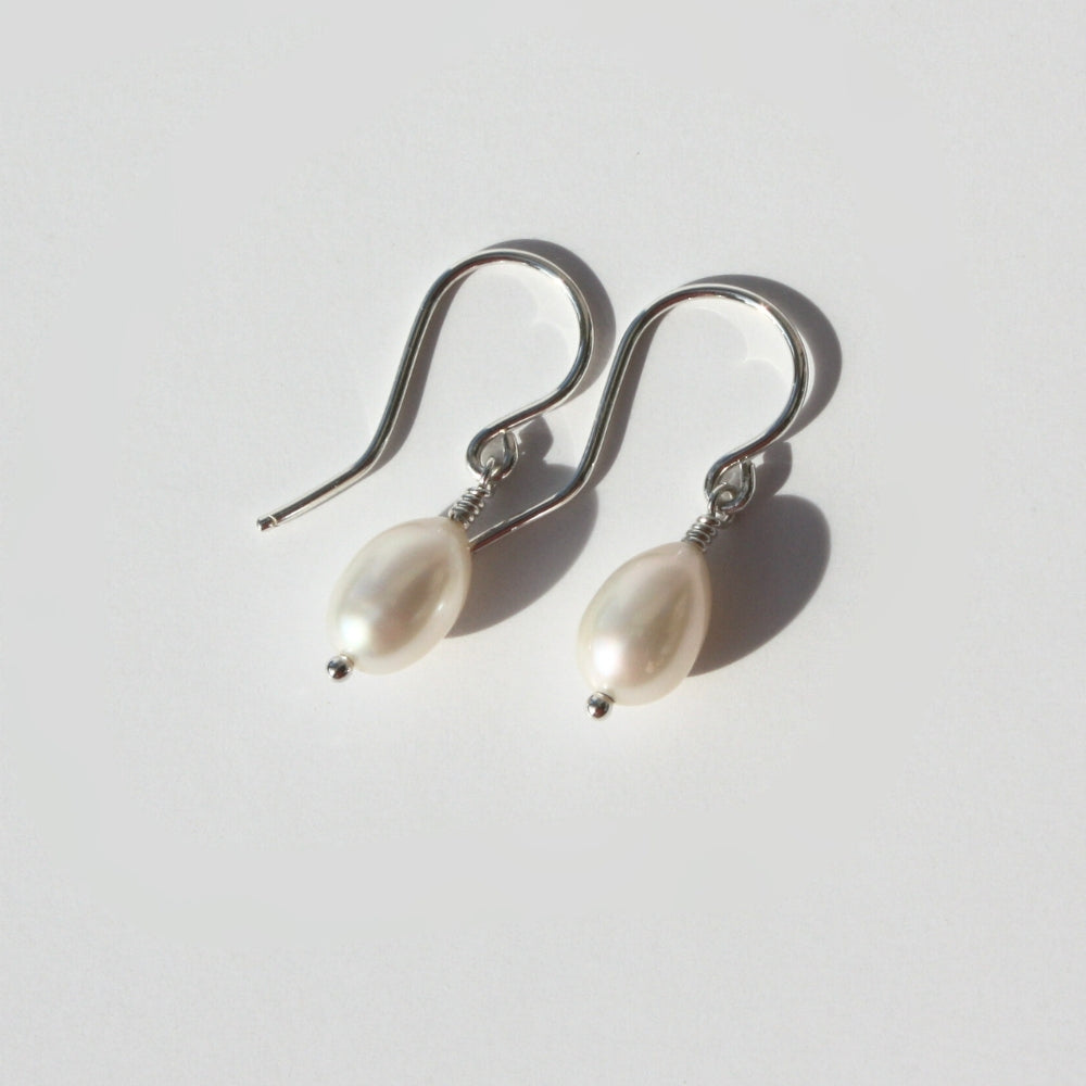 Single Pearl Drop Earrings