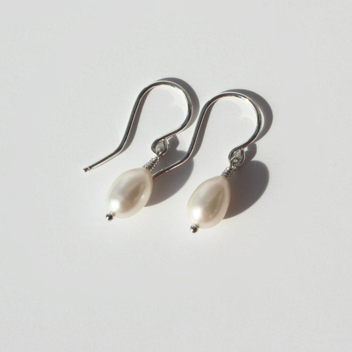 Single Pearl Drop Earrings