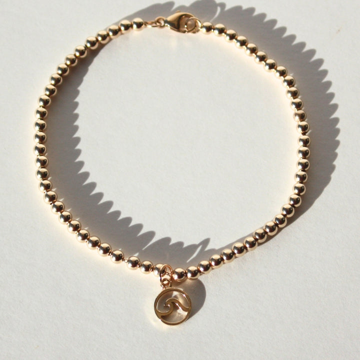 14K Gold Wave Bracelet