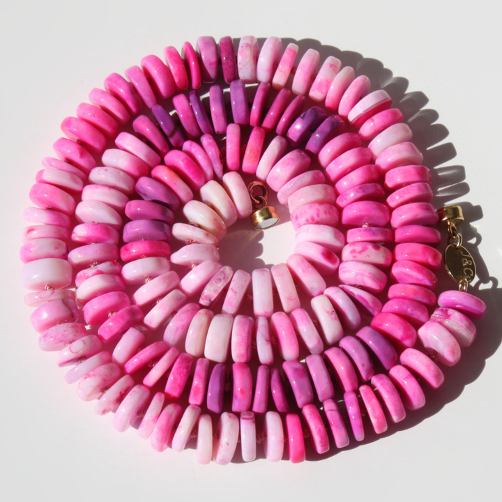 Candy Opal Necklace - 8mm Heishi Beads with 14K Gold Filled Magnetic Clasp