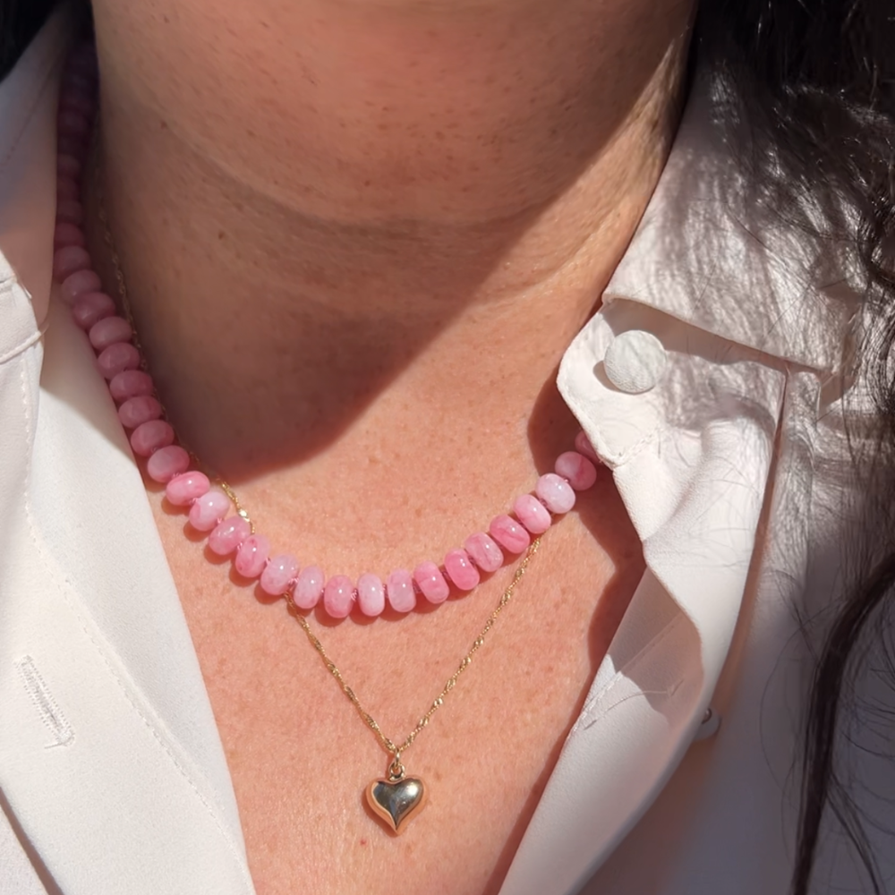 Quartz Crystal Necklace - Translucent Pink or Blue Quartz, Hand-Knotted Silk